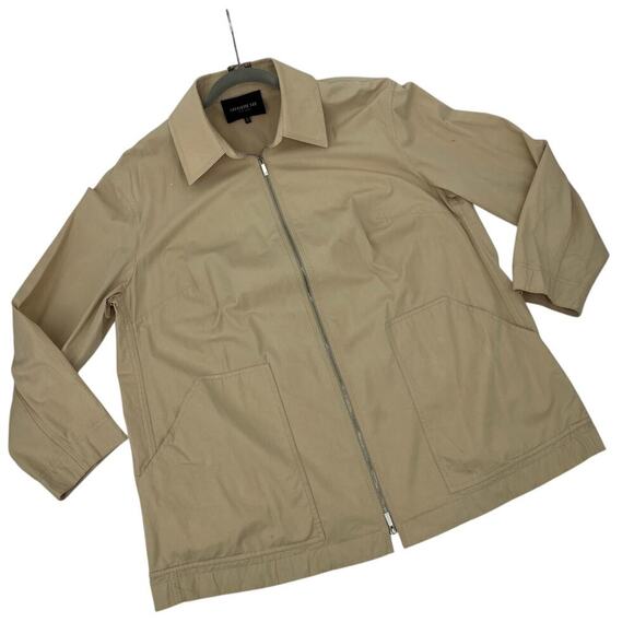 LAFAYETTE 148 NEWYORK Jacket Beige Cotton Blend Stretch Zip Pockets Size 1X - Picture 2 of 13